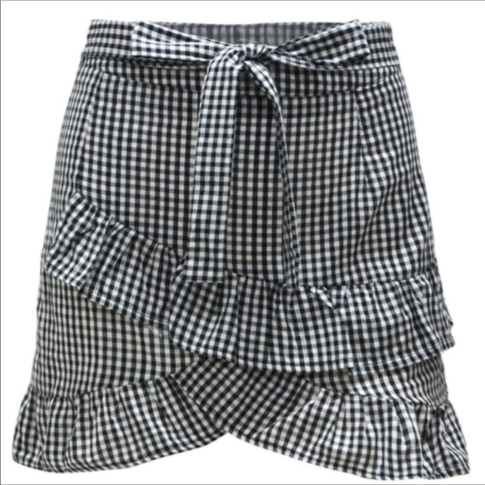 🎉HP🎉🆕Gingham Ruffle Mini Skirt NWOT - Picture 3 of 3